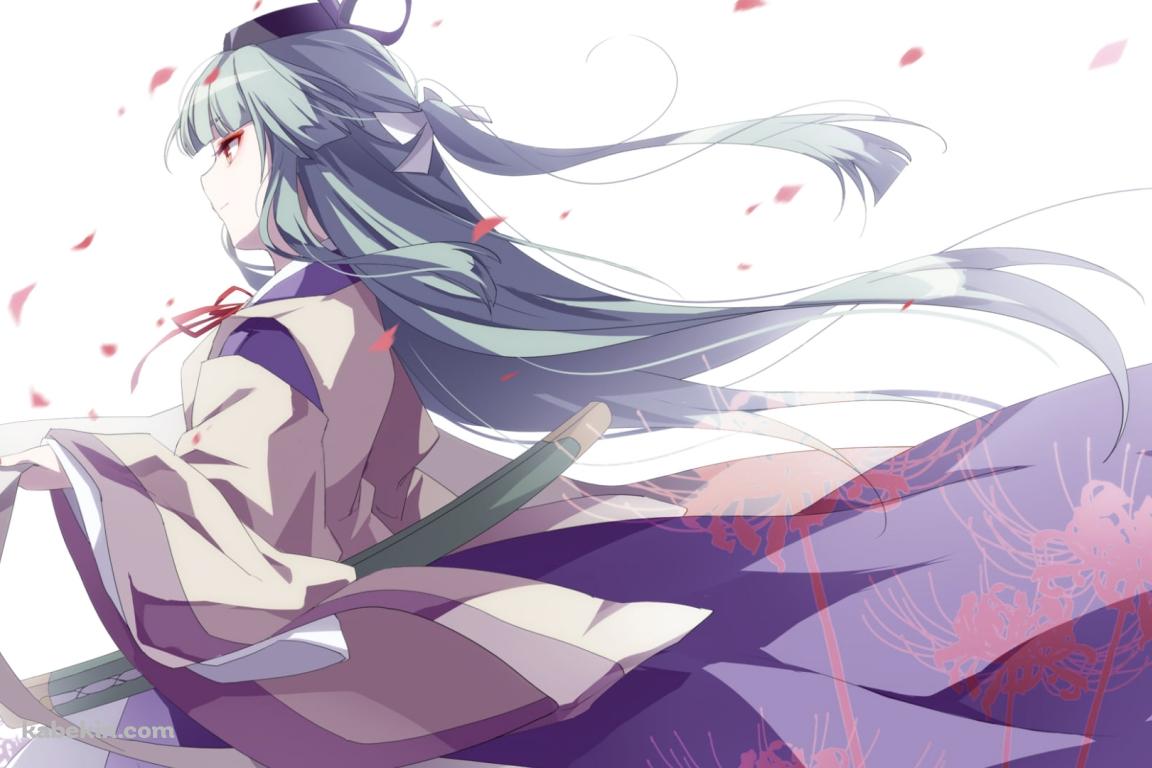 彼岸花と祟徳院天夢 (すいとくいんてんむ) / 東方導命樹の壁紙(1152px x 768px) 高画質 PC・デスクトップ用