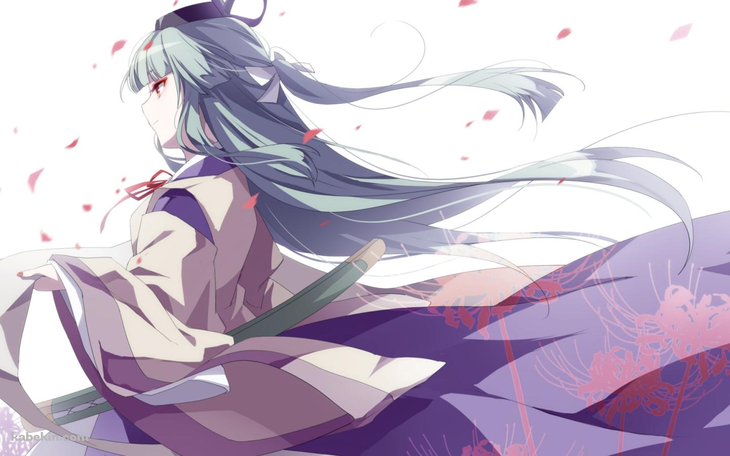 彼岸花と祟徳院天夢 (すいとくいんてんむ) / 東方導命樹の壁紙(1440px x 900px) 高画質 PC・デスクトップ用
