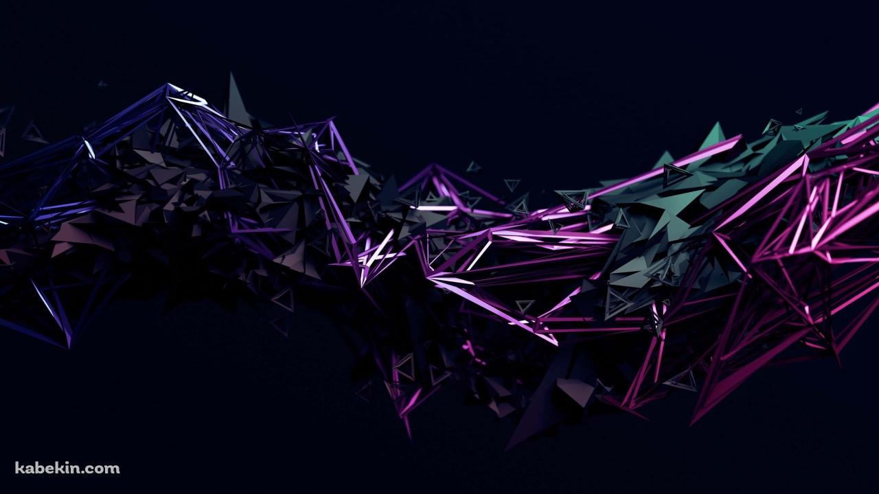 紫と緑の金属のうねる集合体の壁紙(1280px x 720px) 高画質 PC・デスクトップ用