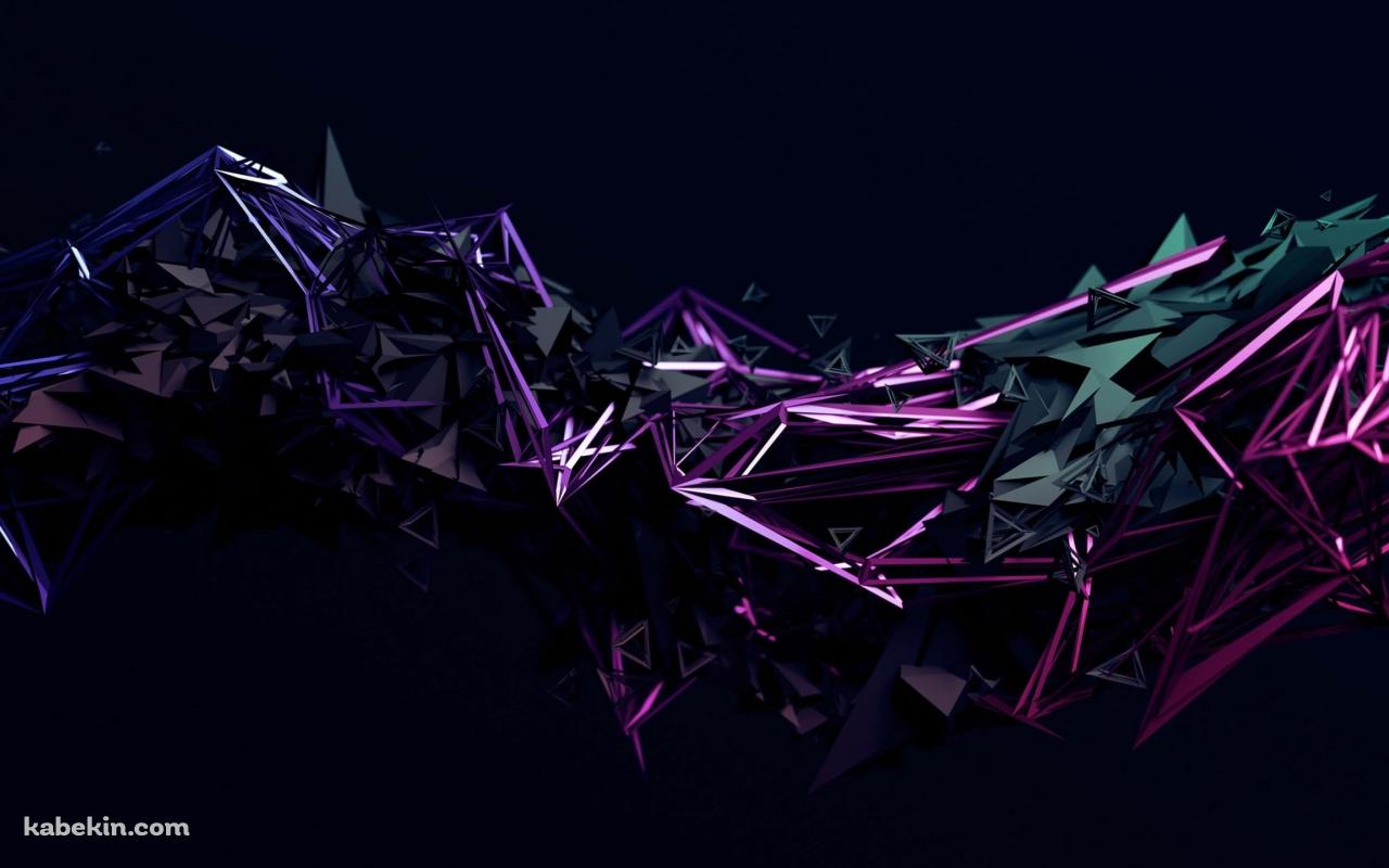 紫と緑の金属のうねる集合体の壁紙(1280px x 800px) 高画質 PC・デスクトップ用