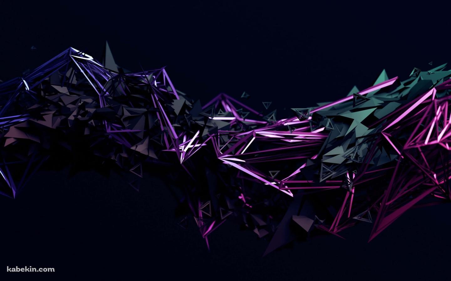 紫と緑の金属のうねる集合体の壁紙(1440px x 900px) 高画質 PC・デスクトップ用