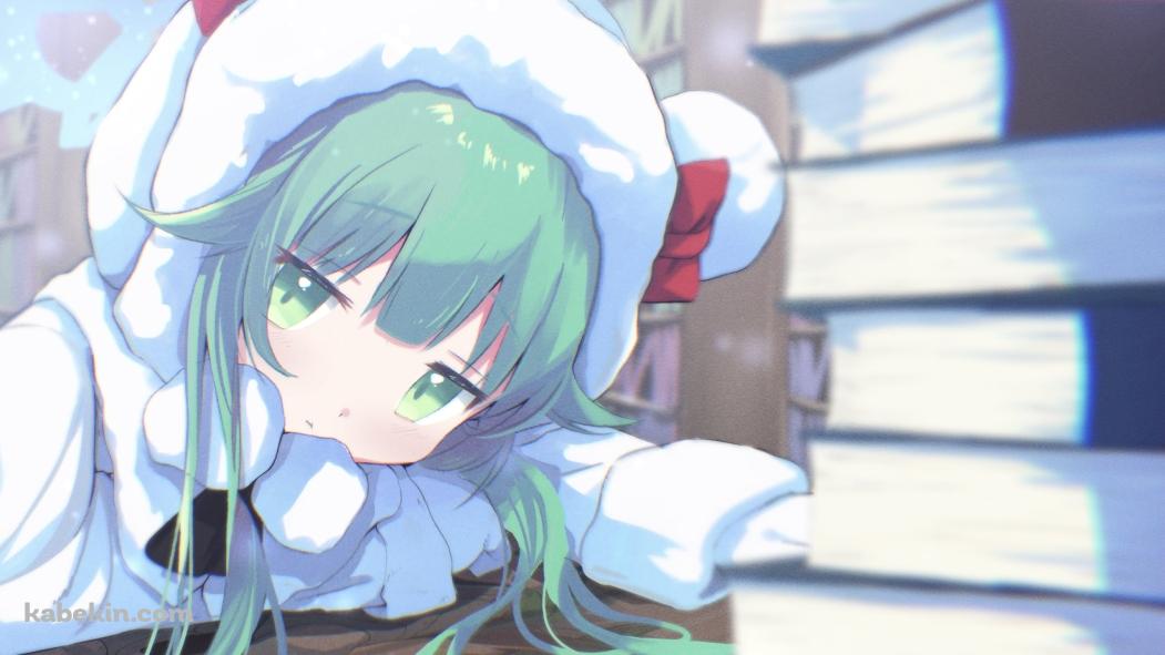 積まれた本と秋泉モミジ / ブルアカ / ブルーアーカイブの壁紙(1051px x 591px) 高画質 PC・デスクトップ用