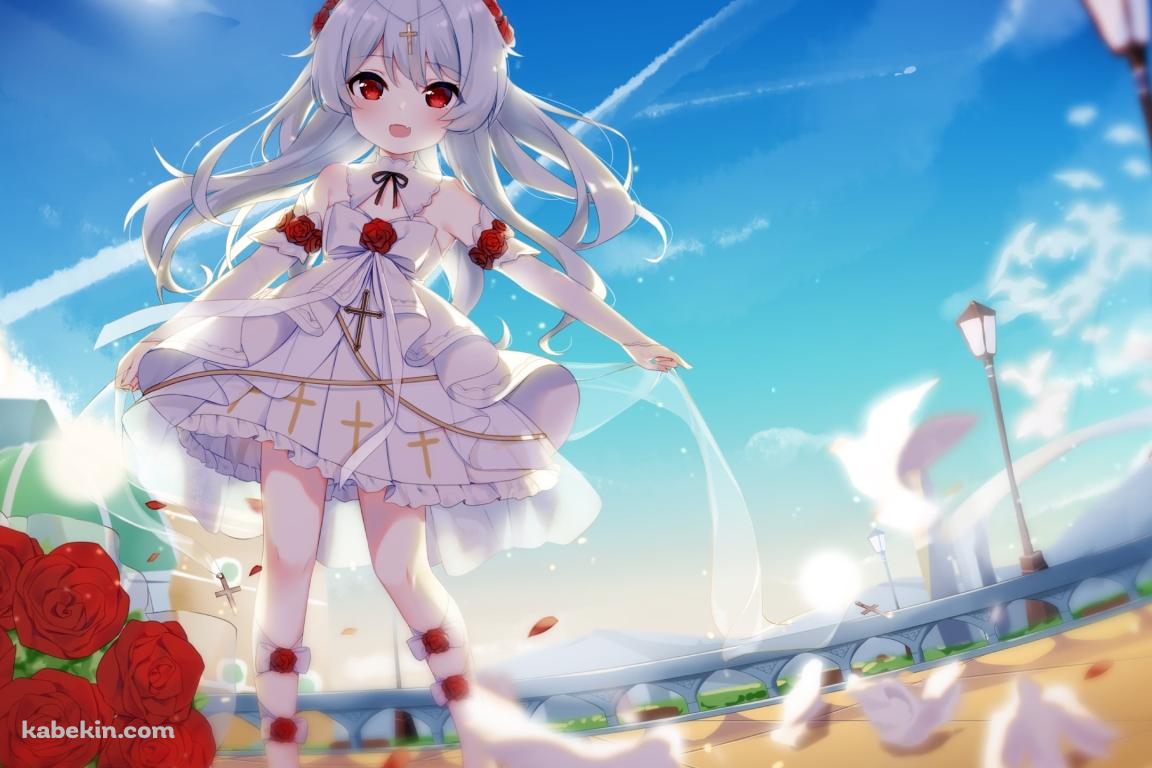 白い鳩と可愛いテレサ・アポカリプス / 崩壊学園の壁紙(1152px x 768px) 高画質 PC・デスクトップ用