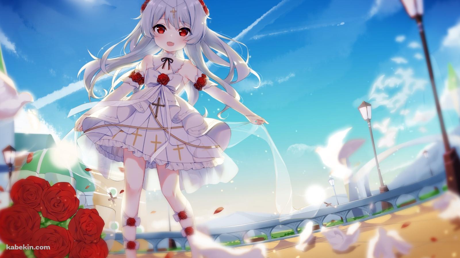 白い鳩と可愛いテレサ・アポカリプス / 崩壊学園の壁紙(1600px x 900px) 高画質 PC・デスクトップ用