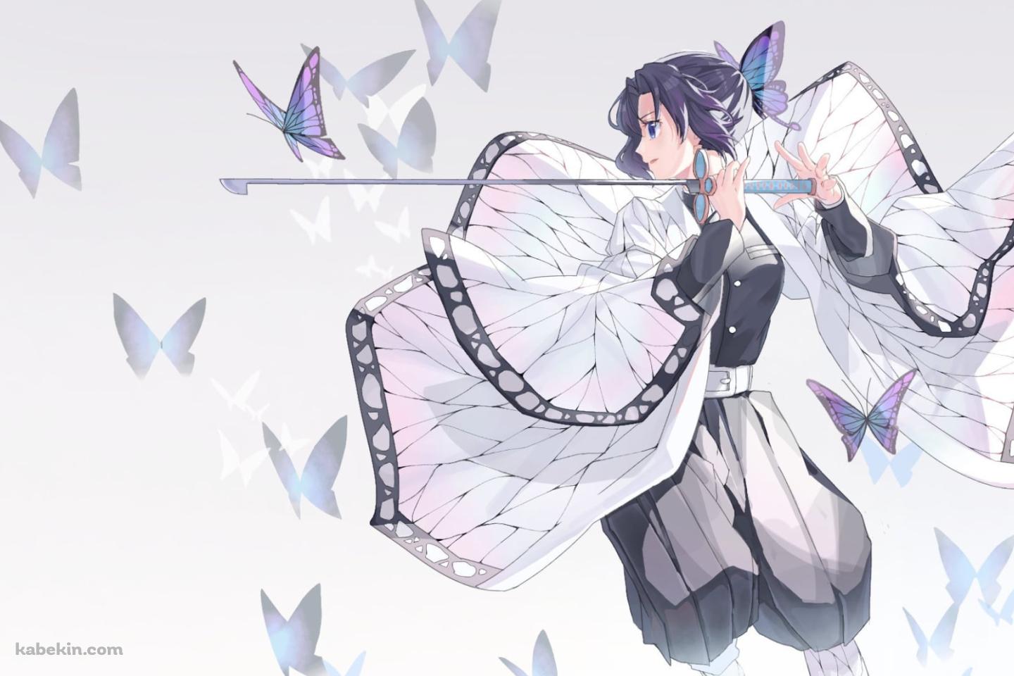 日輪刀を水平にかまえる胡蝶しのぶ / 鬼滅の刃の壁紙(1440px x 960px) 高画質 PC・デスクトップ用