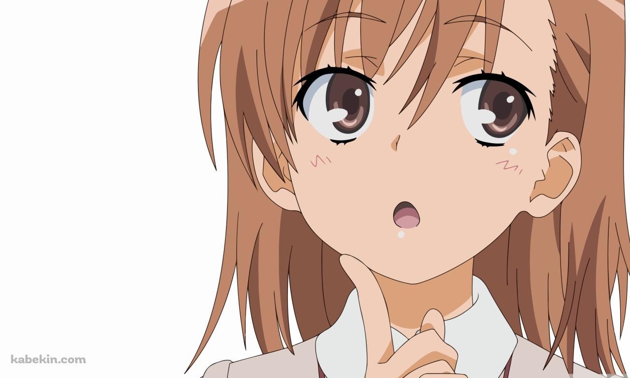 指を顎にあてて考え込む御坂美琴 / とある科学の超電磁砲 / とある魔術の禁書目録の壁紙(1280px x 768px) 高画質 PC・デスクトップ用