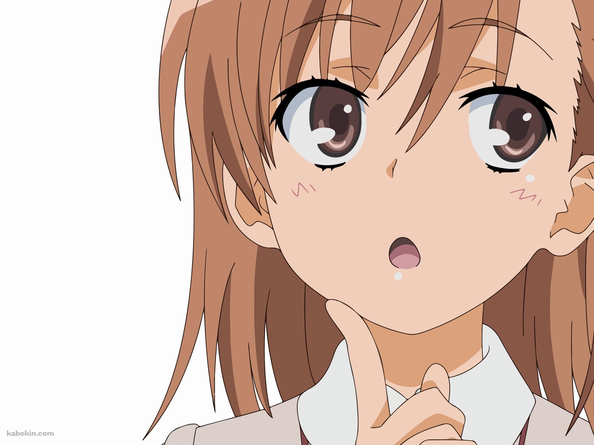 指を顎にあてて考え込む御坂美琴 / とある科学の超電磁砲 / とある魔術の禁書目録の壁紙(1920px x 1440px) 高画質 PC・デスクトップ用