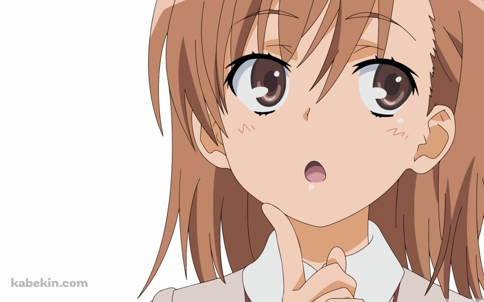 指を顎にあてて考え込む御坂美琴 / とある科学の超電磁砲 / とある魔術の禁書目録の壁紙(960px x 600px) 高画質 PC・デスクトップ用