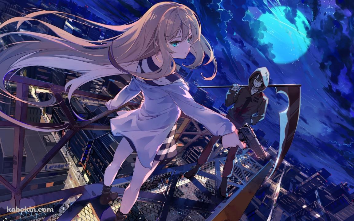 高所に立つレイチェルとザックの壁紙(1152px x 720px) 高画質 PC・デスクトップ用