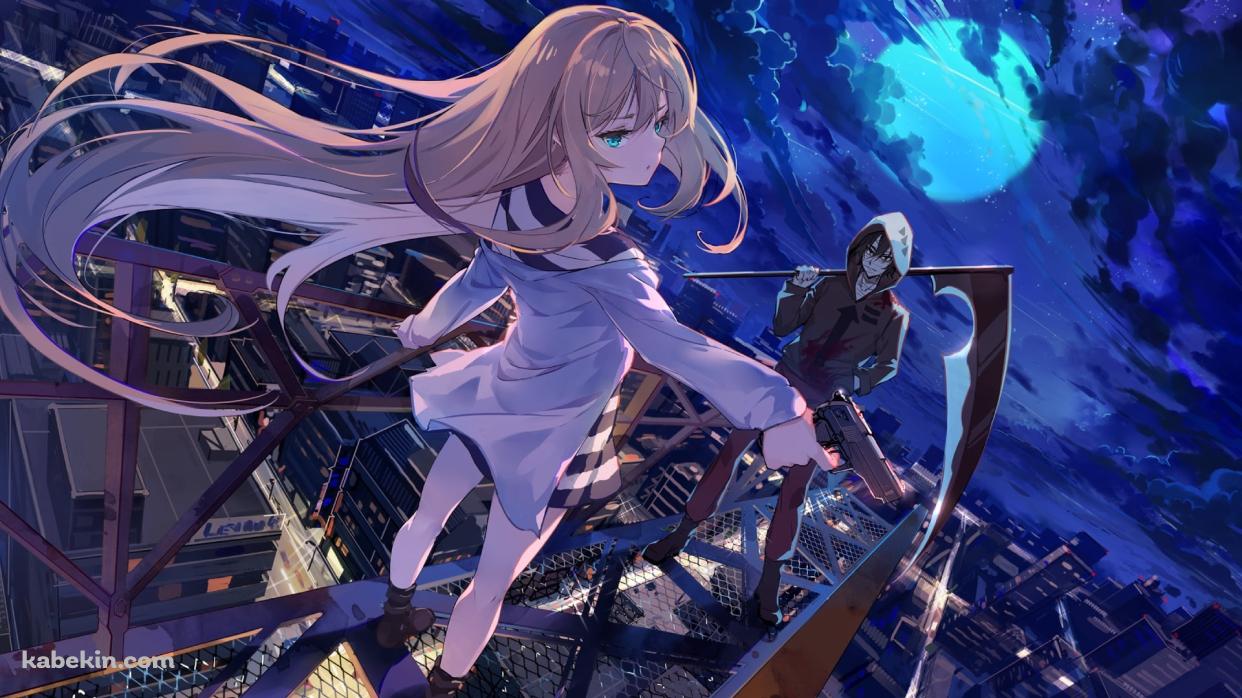 高所に立つレイチェルとザックの壁紙(1242px x 698px) 高画質 PC・デスクトップ用