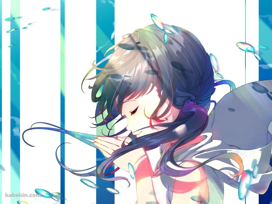 水滴舞う中で祈る天野陽菜 / 天気の子の壁紙(1152px x 864px) 高画質 PC・デスクトップ用
