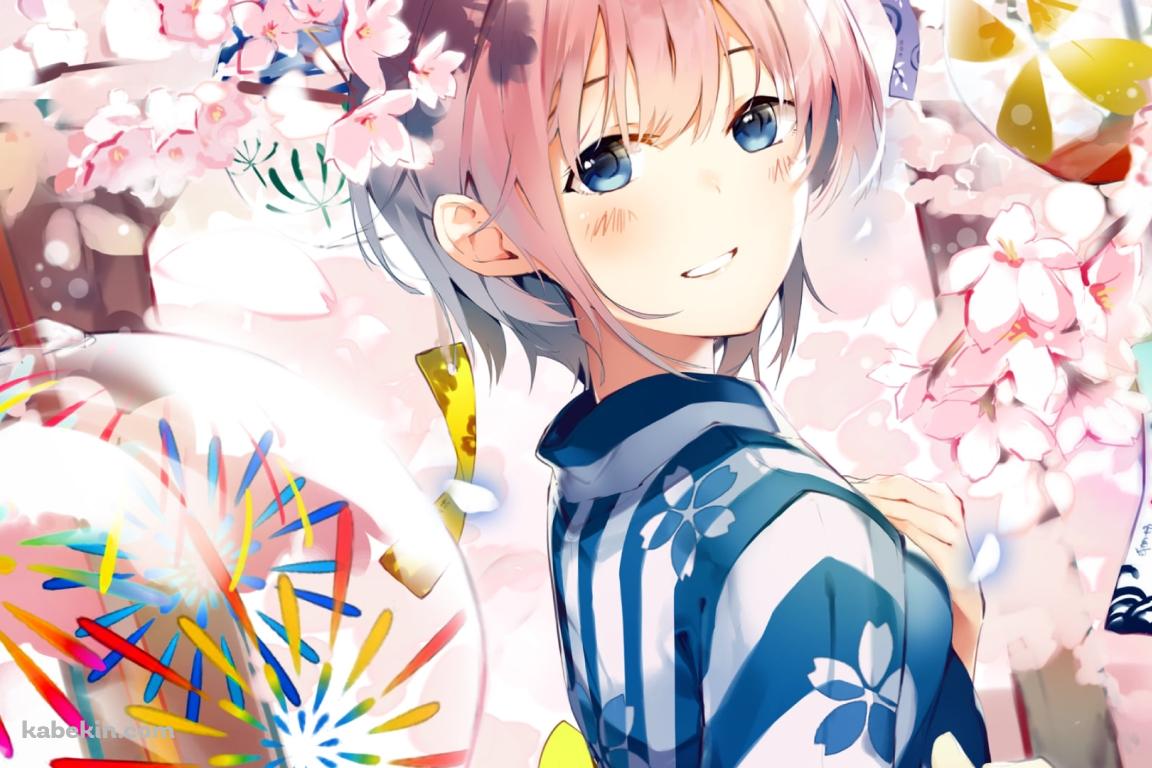 桜の花と風鈴と中野一花 / 五等分の花嫁の壁紙(1152px x 768px) 高画質 PC・デスクトップ用