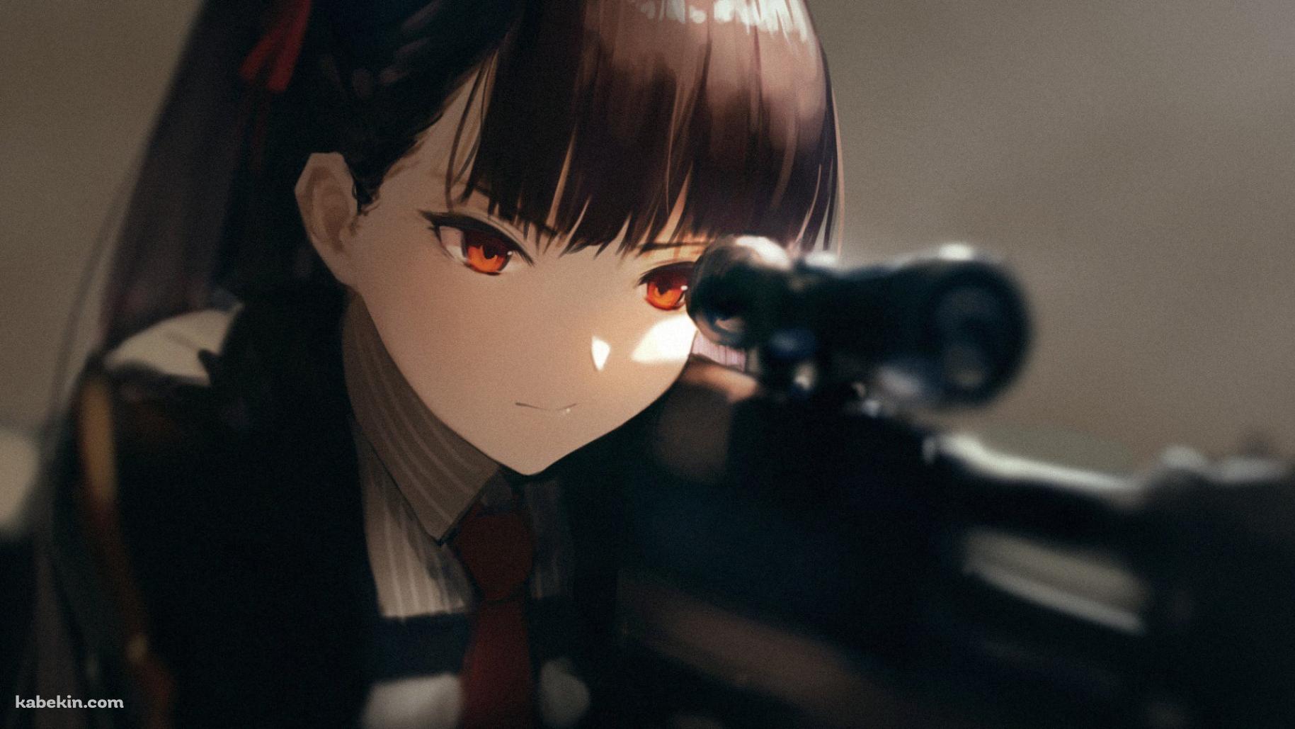赤い瞳の可愛いWA2000 / ドールズフロントラインの壁紙(1829px x 1029px) 高画質 PC・デスクトップ用