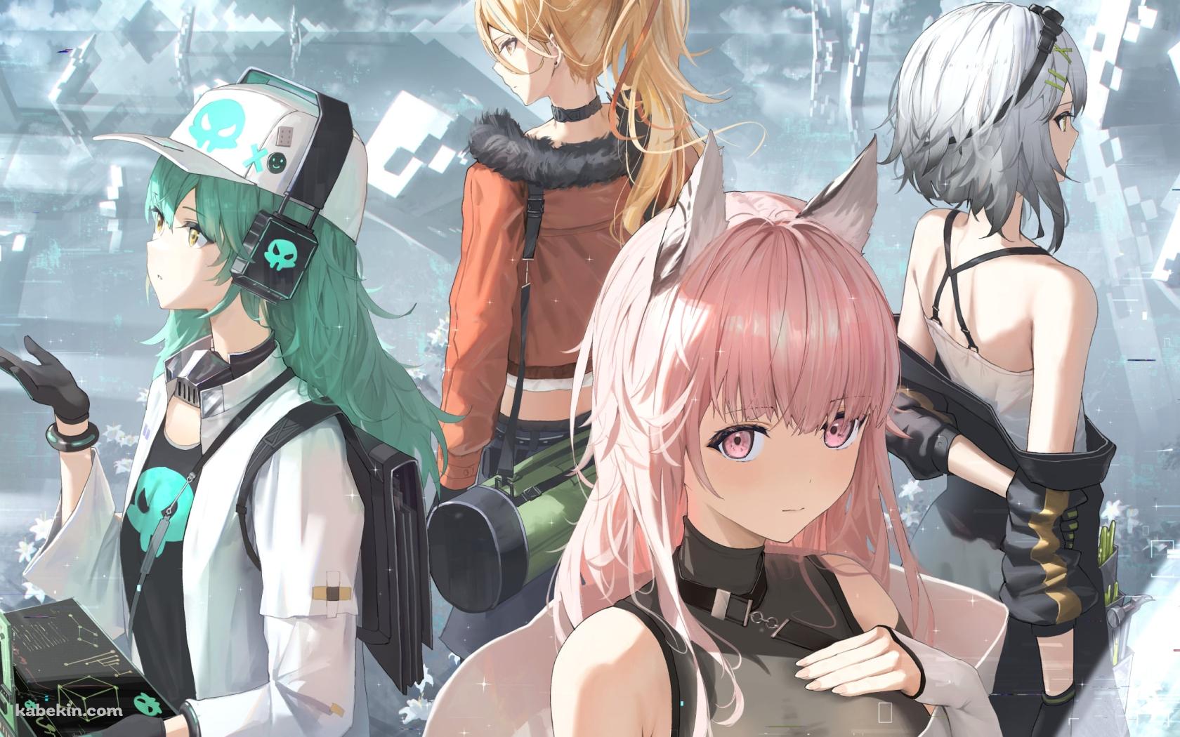 佇むペルシカ、クロック、アントニーナ、ソル / ドルフロ / ドールズフロントラインの壁紙(1680px x 1050px) 高画質 PC・デスクトップ用