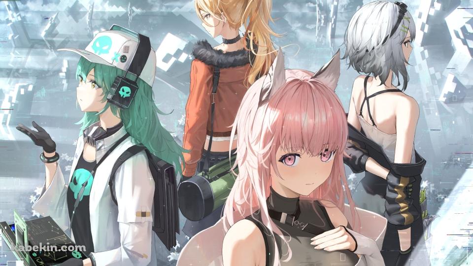 佇むペルシカ、クロック、アントニーナ、ソル / ドルフロ / ドールズフロントラインの壁紙(960px x 540px) 高画質 PC・デスクトップ用