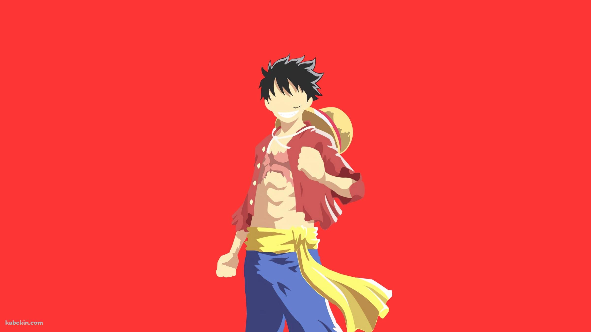 笑顔で拳を握るルフィ / ベクター / ONE PIECEの壁紙(2400px x 1350px) 高画質 PC・デスクトップ用