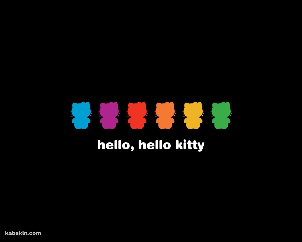 カラフルなキティちゃんのシルエット / hello hello kittyの壁紙(1280px x 1024px) 高画質 PC・デスクトップ用