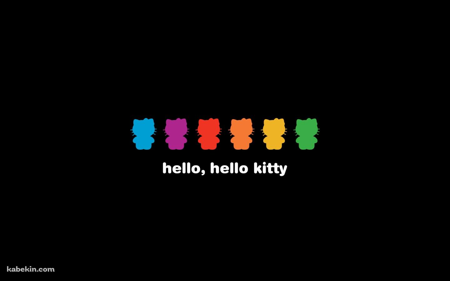 カラフルなキティちゃんのシルエット / hello hello kittyの壁紙(1440px x 900px) 高画質 PC・デスクトップ用