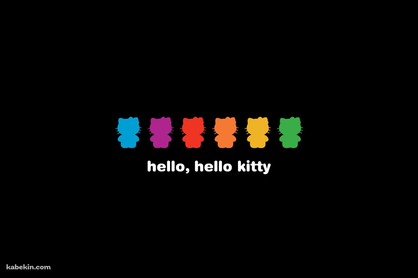 カラフルなキティちゃんのシルエット / hello hello kittyの壁紙(1440px x 960px) 高画質 PC・デスクトップ用