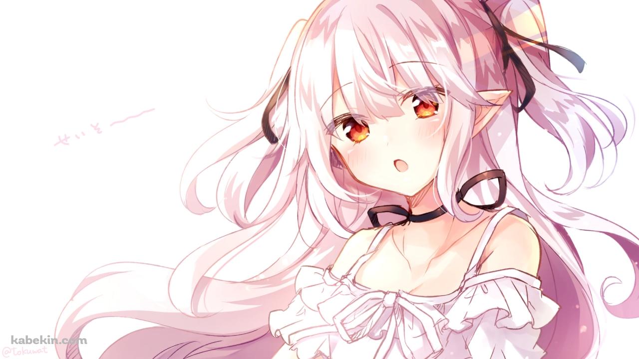 赤い瞳の可愛い眞白かのん / バーチャルYouTuber / Vtuberの壁紙(1280px x 720px) 高画質 PC・デスクトップ用