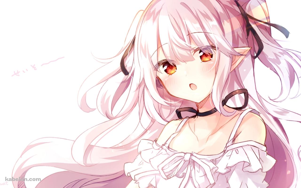 赤い瞳の可愛い眞白かのん / バーチャルYouTuber / Vtuberの壁紙(1280px x 800px) 高画質 PC・デスクトップ用