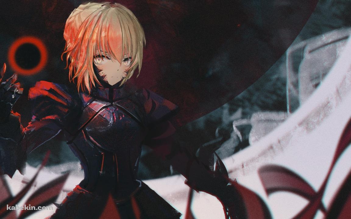 黒と赤の波動を作るかっこいいセイバーオルタ / アルトリア・ペンドラゴン / Fate/grand orderの壁紙(1152px x 720px) 高画質 PC・デスクトップ用