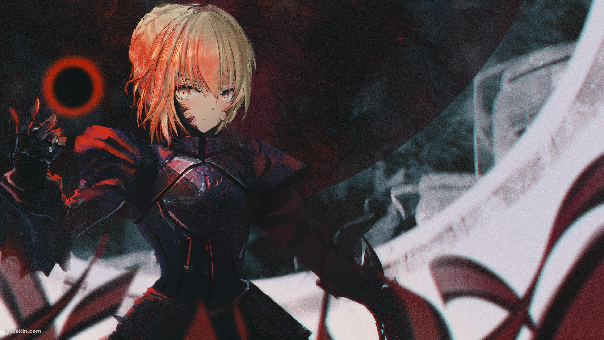 黒と赤の波動を作るかっこいいセイバーオルタ / アルトリア・ペンドラゴン / Fate/grand orderの壁紙(2560px x 1440px) 高画質 PC・デスクトップ用