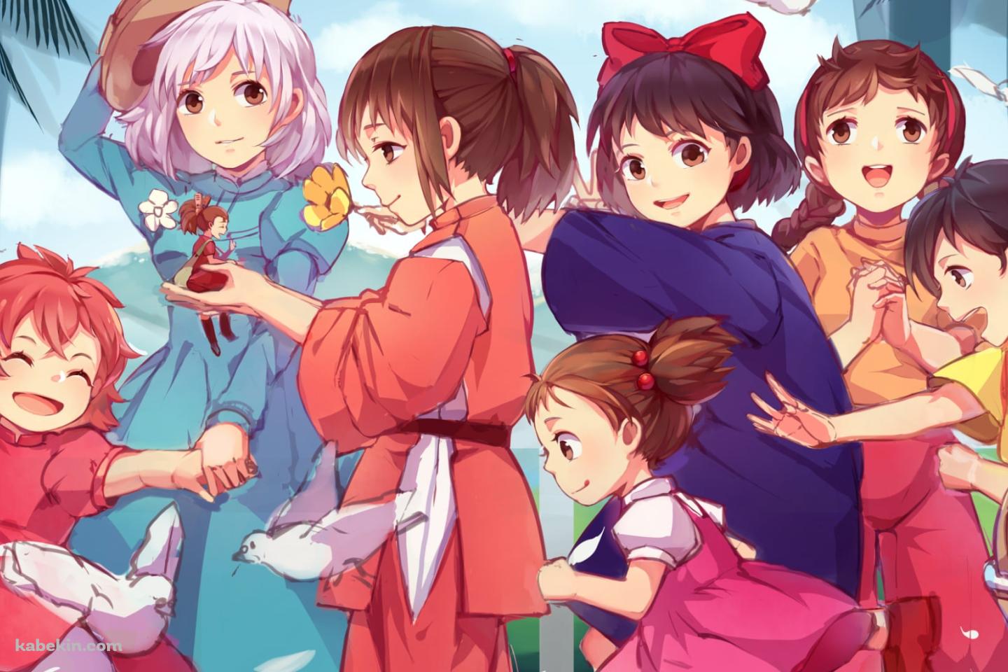 キキ / 荻野千尋 / ソフィー / 草壁メイ / 草壁サツキ / アリエッティ / シータ / ポニョ / ハウルの動く城 / 千と千尋の神隠し / となりのトトロ / 魔女の宅急便 / 天空の城ラピュタ / 借りぐらしのアリエッティ / 崖の上のポニョ / ジブリの壁紙(1440px x 960px) 高画質 PC・デスクトップ用