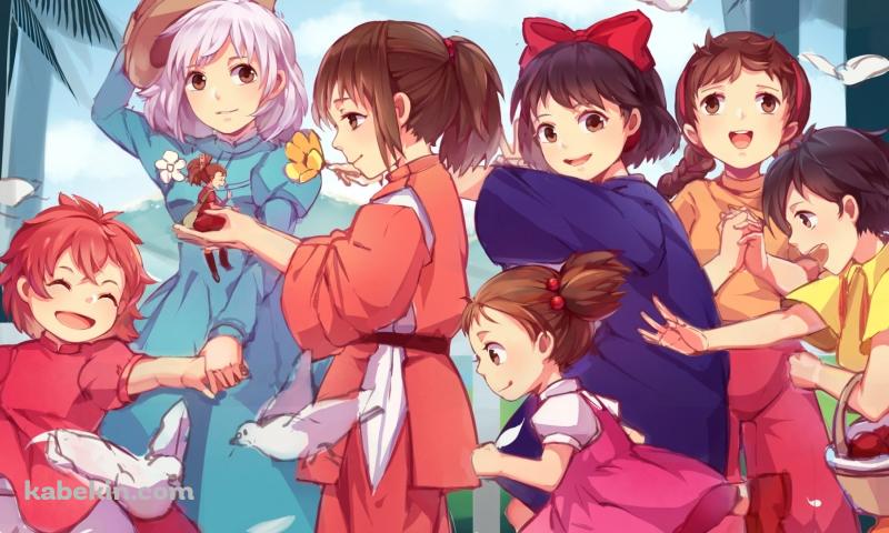 キキ / 荻野千尋 / ソフィー / 草壁メイ / 草壁サツキ / アリエッティ / シータ / ポニョ / ハウルの動く城 / 千と千尋の神隠し / となりのトトロ / 魔女の宅急便 / 天空の城ラピュタ / 借りぐらしのアリエッティ / 崖の上のポニョ / ジブリの壁紙(800px x 480px) 高画質 PC・デスクトップ用