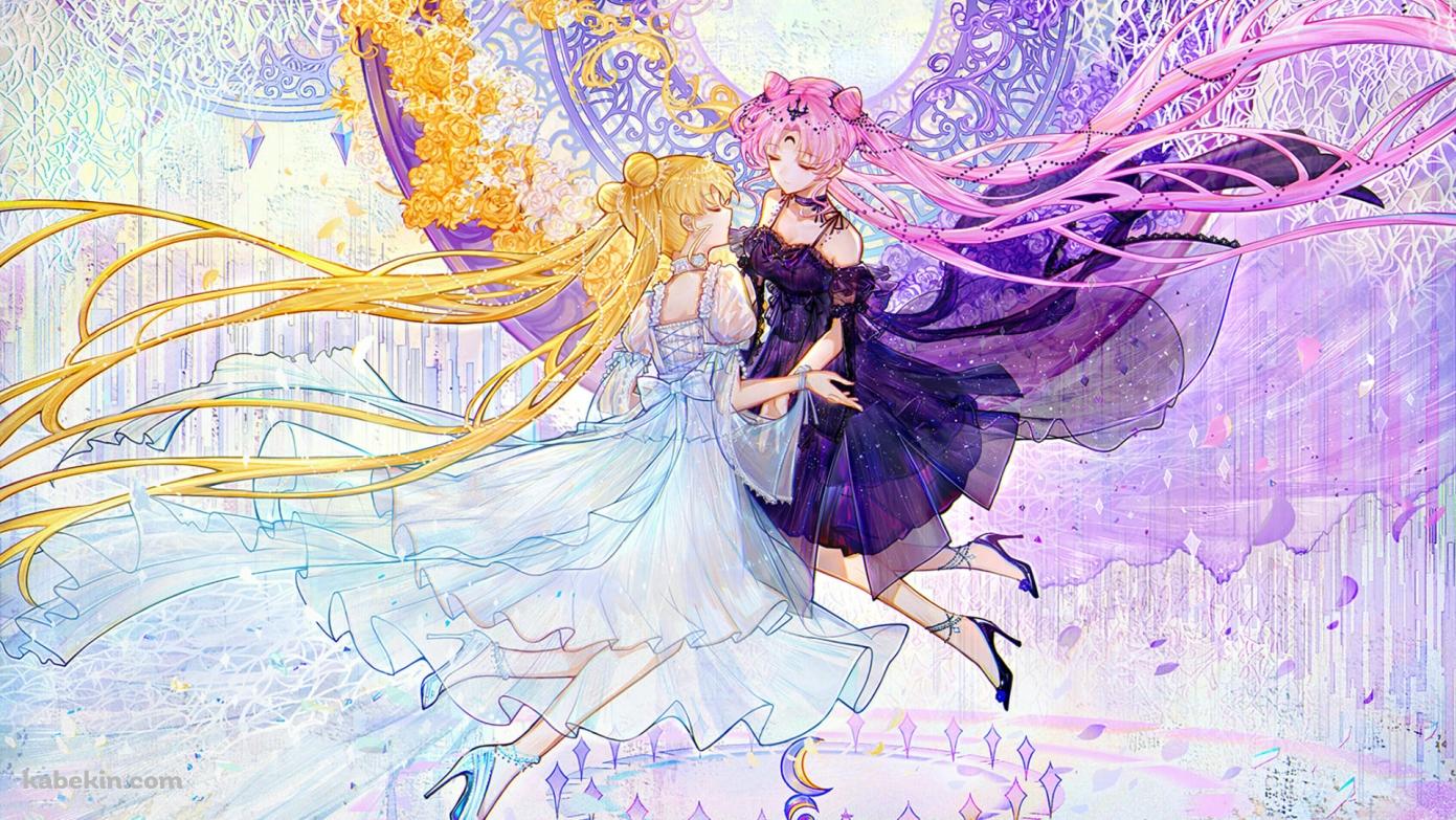 月野うさぎとプリンセス・セレニティ / 美少女戦士セーラームーンの壁紙(1391px x 783px) 高画質 PC・デスクトップ用