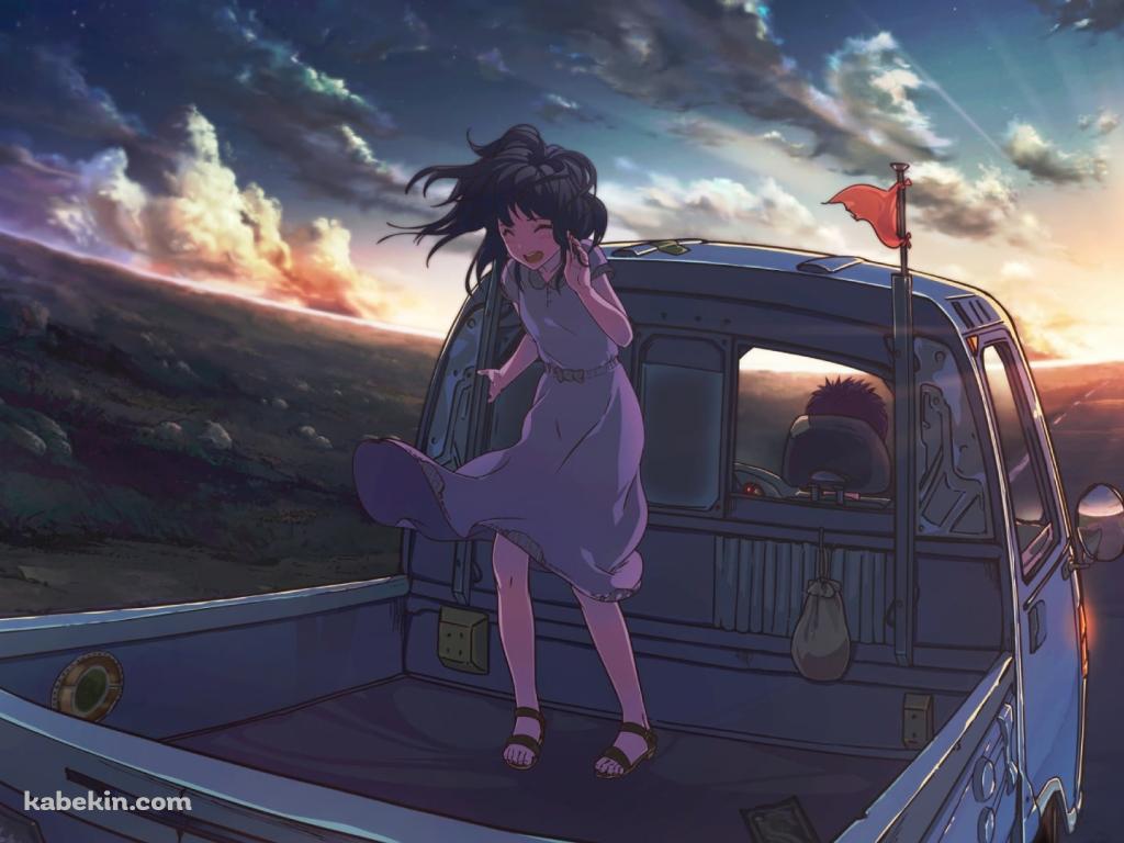 トラックの2台に乗る少女 / DAYBREAK FRONTLINE / IA / Orangestar / ボカロ / ボーカロイドの壁紙(1024px x 768px) 高画質 PC・デスクトップ用