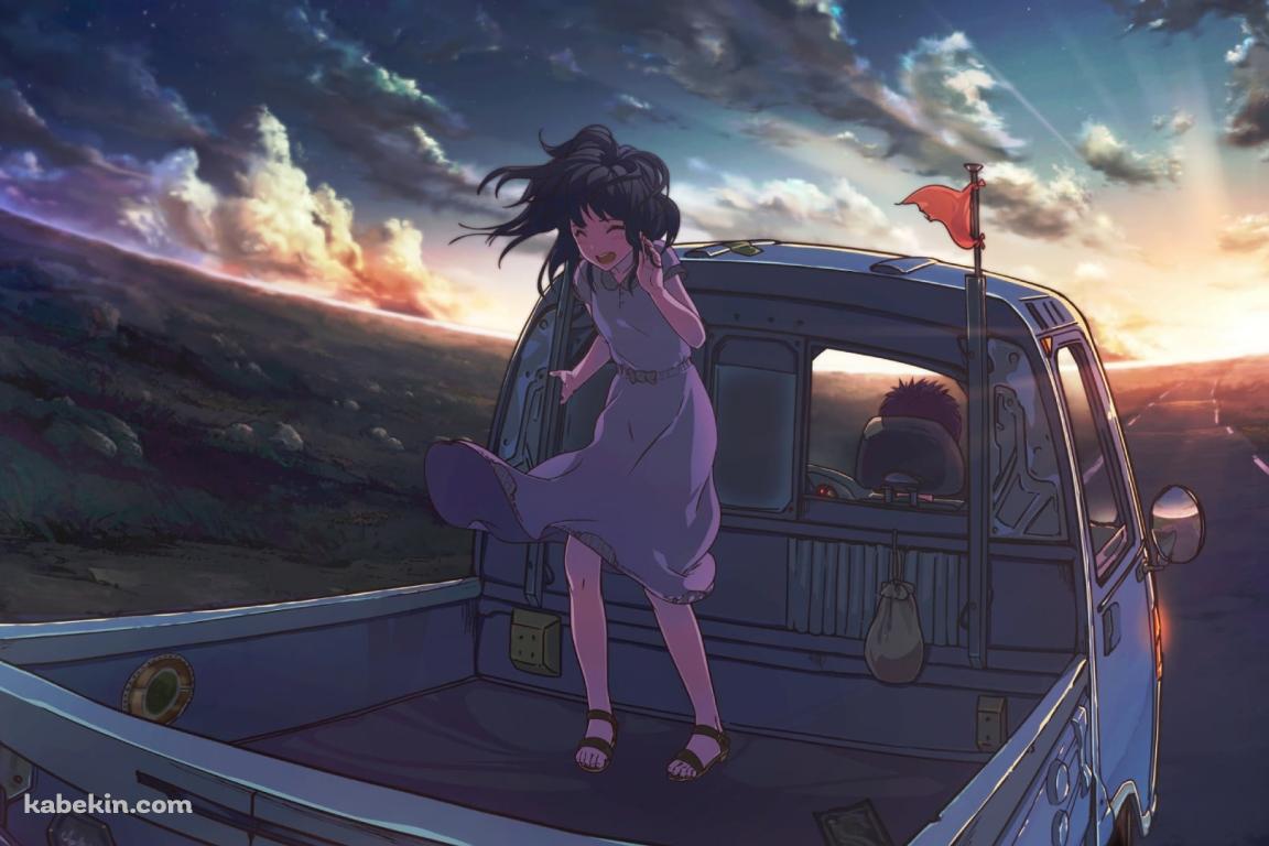 トラックの2台に乗る少女 / DAYBREAK FRONTLINE / IA / Orangestar / ボカロ / ボーカロイドの壁紙(1152px x 768px) 高画質 PC・デスクトップ用
