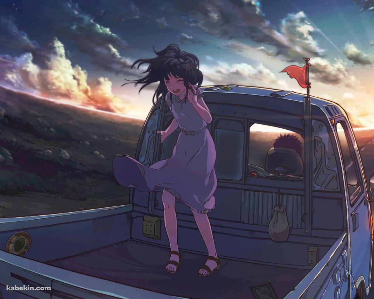 トラックの2台に乗る少女 / DAYBREAK FRONTLINE / IA / Orangestar / ボカロ / ボーカロイドの壁紙(1280px x 1024px) 高画質 PC・デスクトップ用