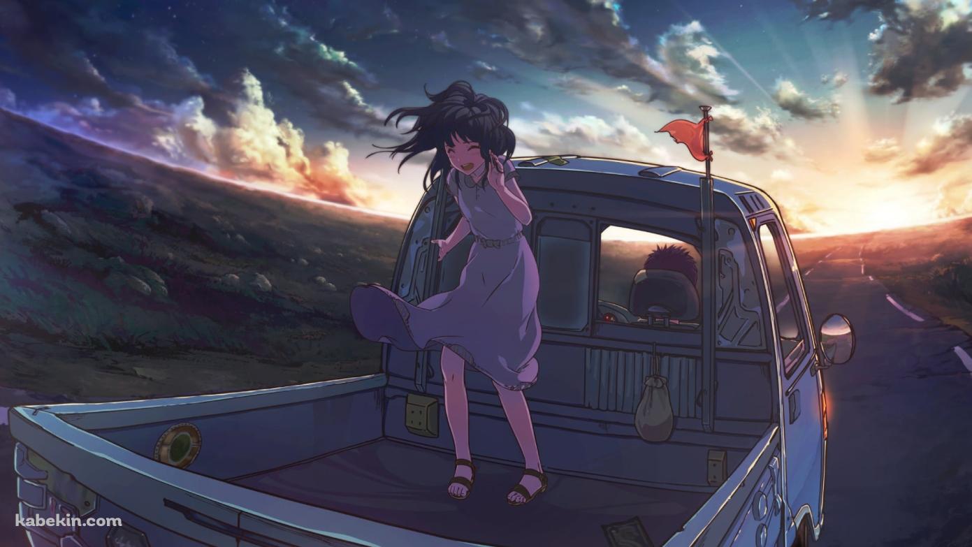 トラックの2台に乗る少女 / DAYBREAK FRONTLINE / IA / Orangestar / ボカロ / ボーカロイドの壁紙(1391px x 783px) 高画質 PC・デスクトップ用