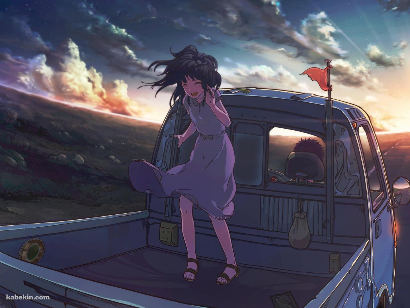 トラックの2台に乗る少女 / DAYBREAK FRONTLINE / IA / Orangestar / ボカロ / ボーカロイドの壁紙(1440px x 1080px) 高画質 PC・デスクトップ用