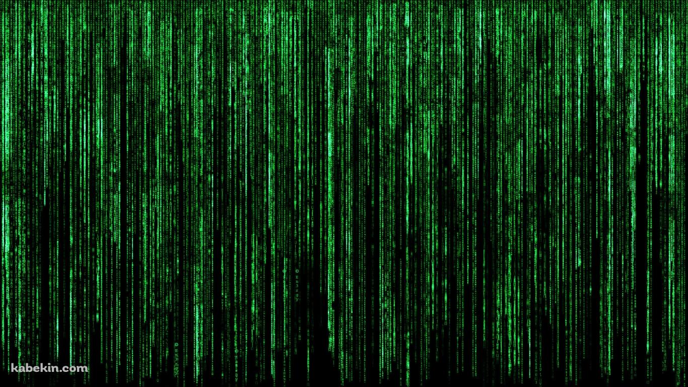綺麗なマトリックスコード / 緑 / 文字 / デジタルの壁紙(1366px x 768px) 高画質 PC・デスクトップ用