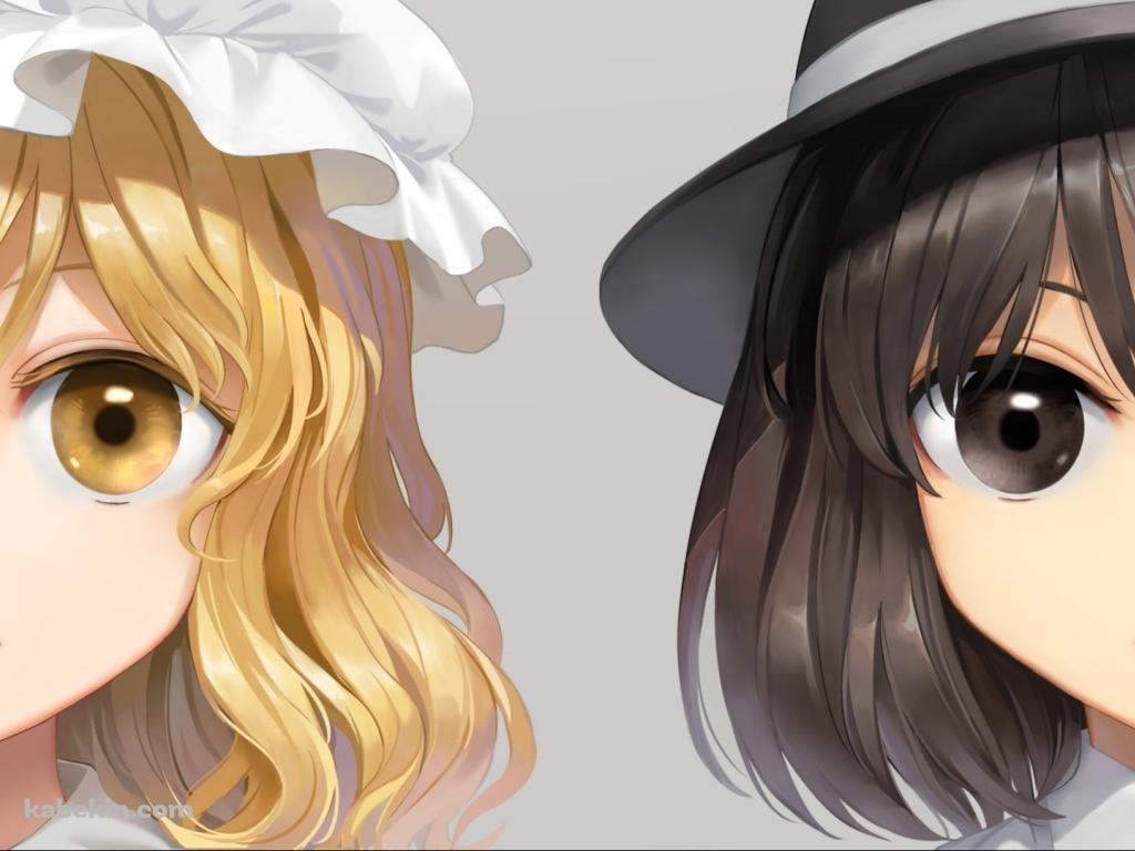並んで笑う宇佐見蓮子とマエリベリー・ハーン / 東方の壁紙(1024px x 768px) 高画質 PC・デスクトップ用