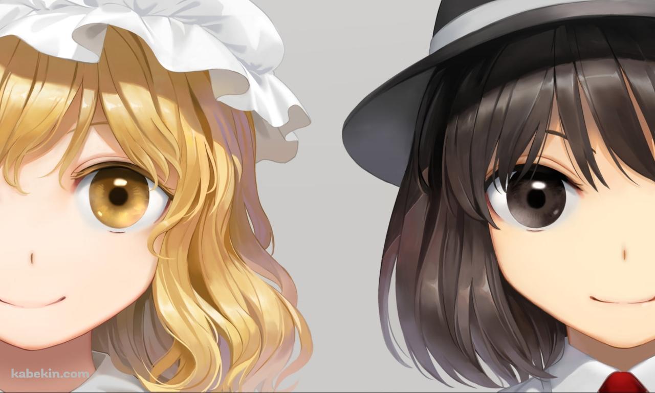 並んで笑う宇佐見蓮子とマエリベリー・ハーン / 東方の壁紙(1280px x 768px) 高画質 PC・デスクトップ用