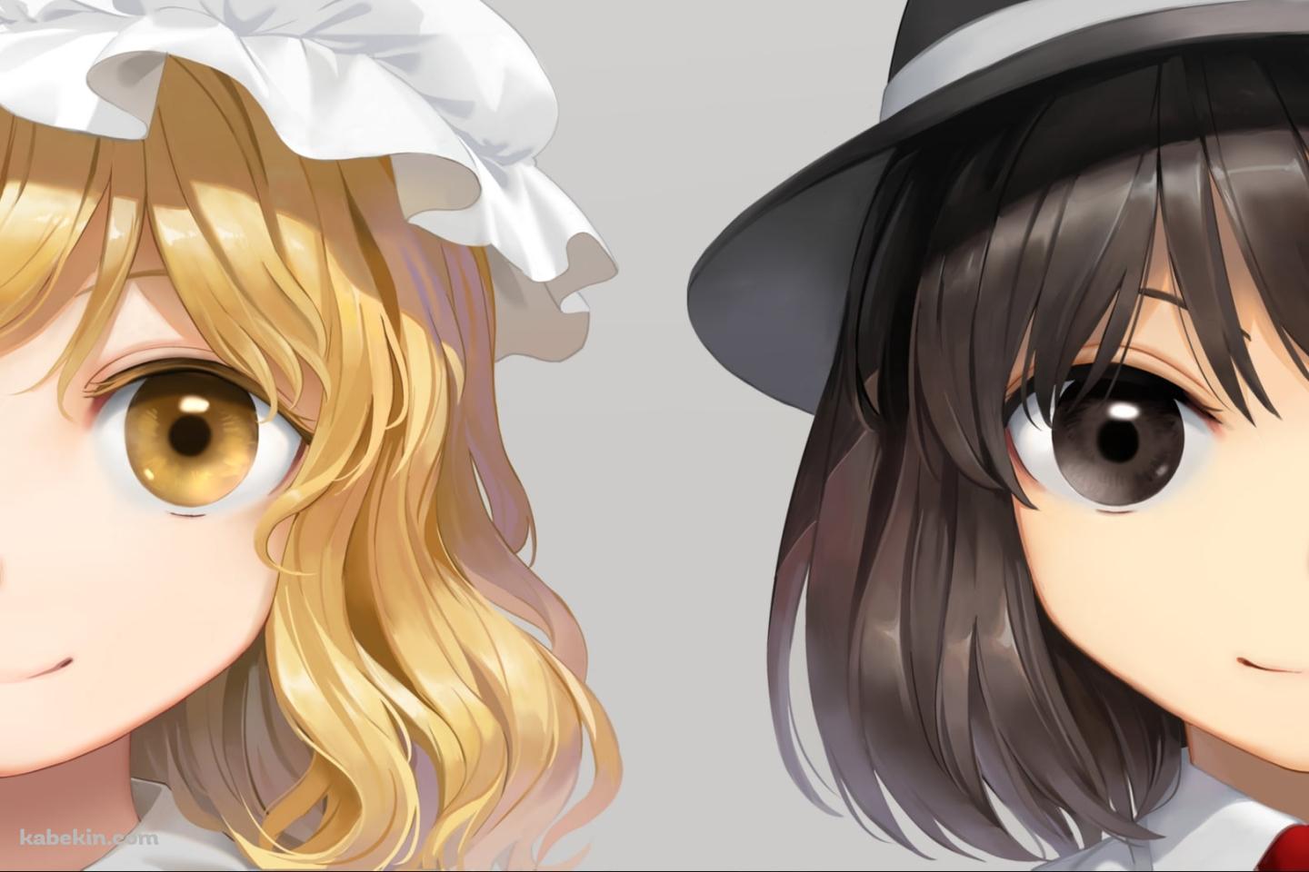 並んで笑う宇佐見蓮子とマエリベリー・ハーン / 東方の壁紙(1440px x 960px) 高画質 PC・デスクトップ用