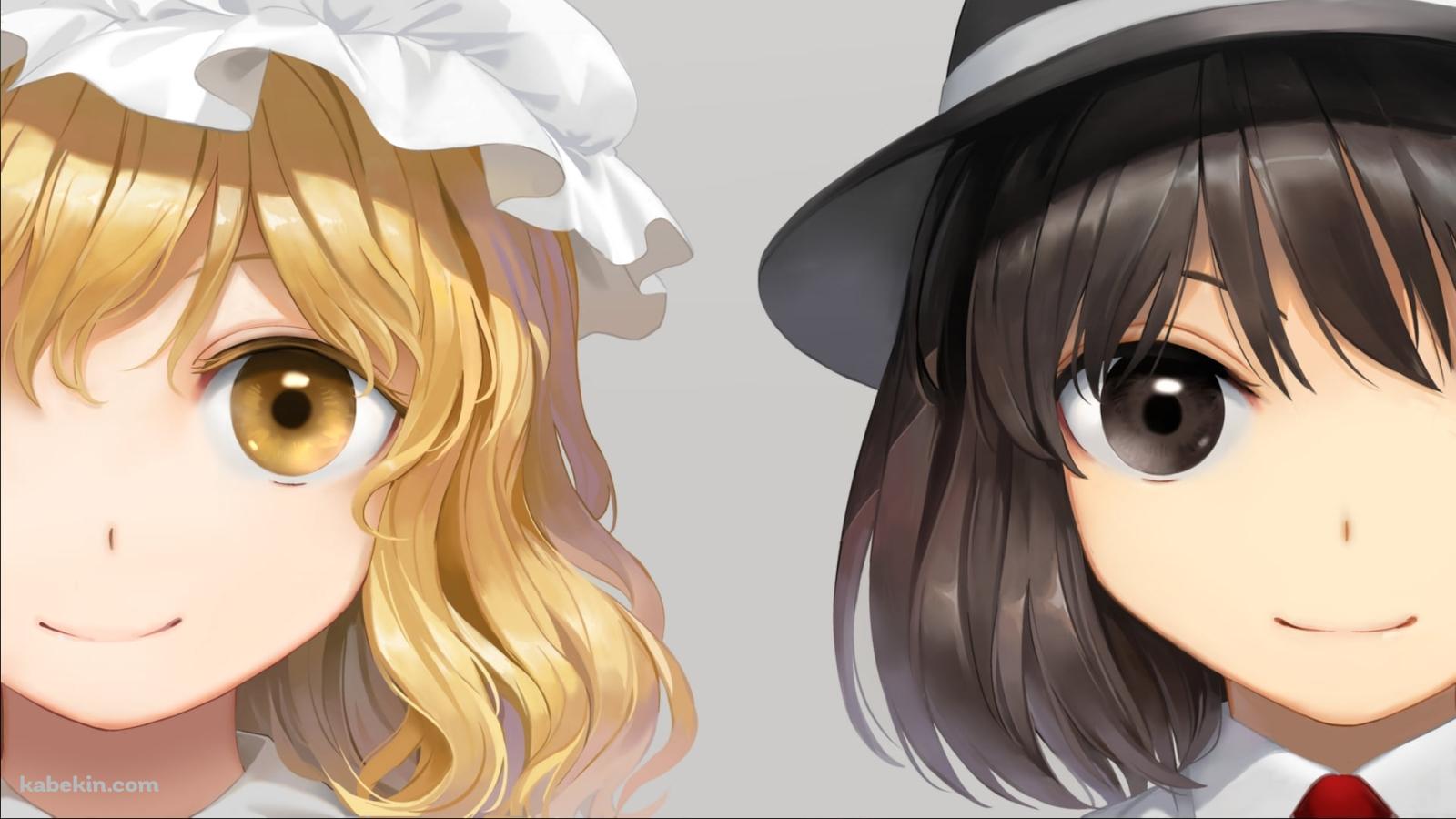 並んで笑う宇佐見蓮子とマエリベリー・ハーン / 東方の壁紙(1600px x 900px) 高画質 PC・デスクトップ用