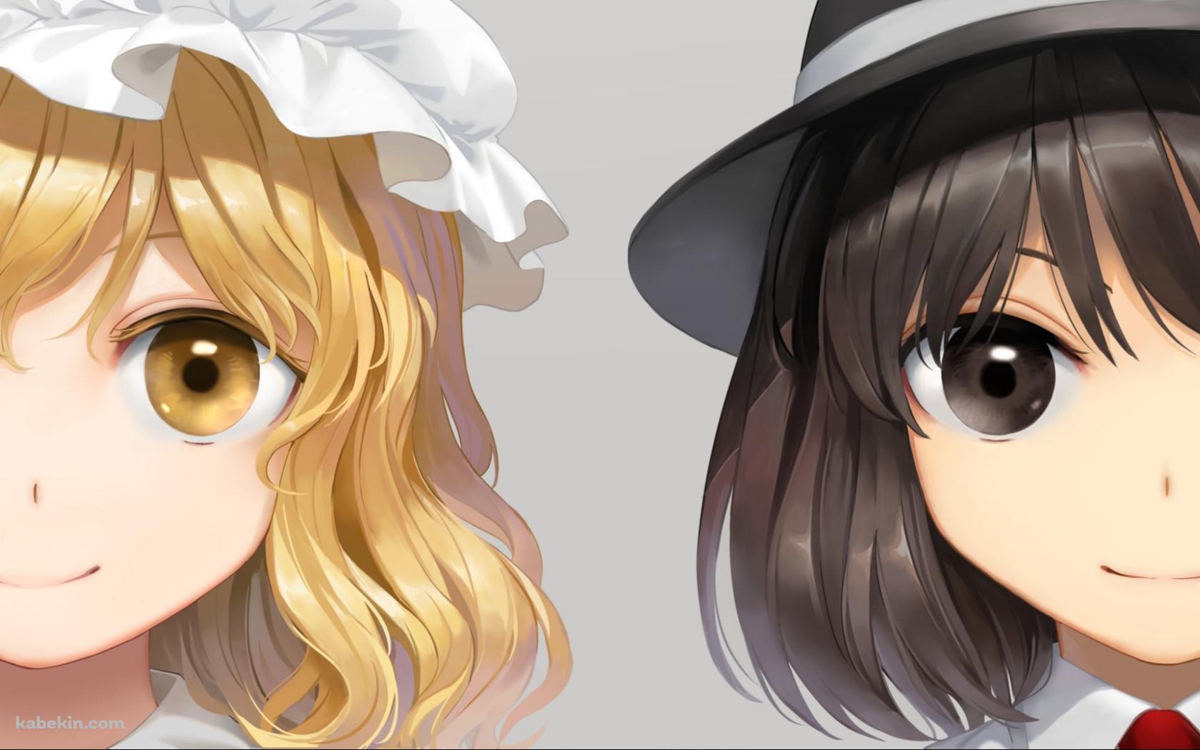 並んで笑う宇佐見蓮子とマエリベリー・ハーン / 東方の壁紙(1680px x 1050px) 高画質 PC・デスクトップ用