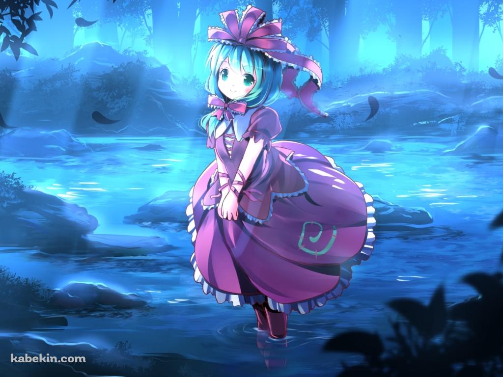 森の中の水辺で佇む鍵山雛 / 東方の壁紙(1024px x 768px) 高画質 PC・デスクトップ用