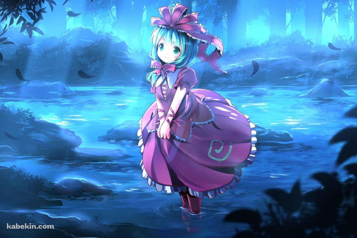 森の中の水辺で佇む鍵山雛 / 東方の壁紙(1152px x 768px) 高画質 PC・デスクトップ用