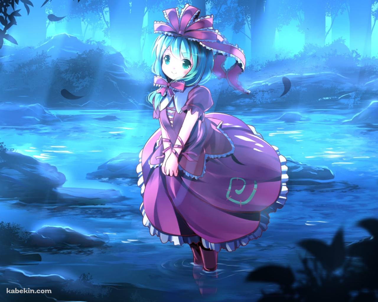 森の中の水辺で佇む鍵山雛 / 東方の壁紙(1280px x 1024px) 高画質 PC・デスクトップ用