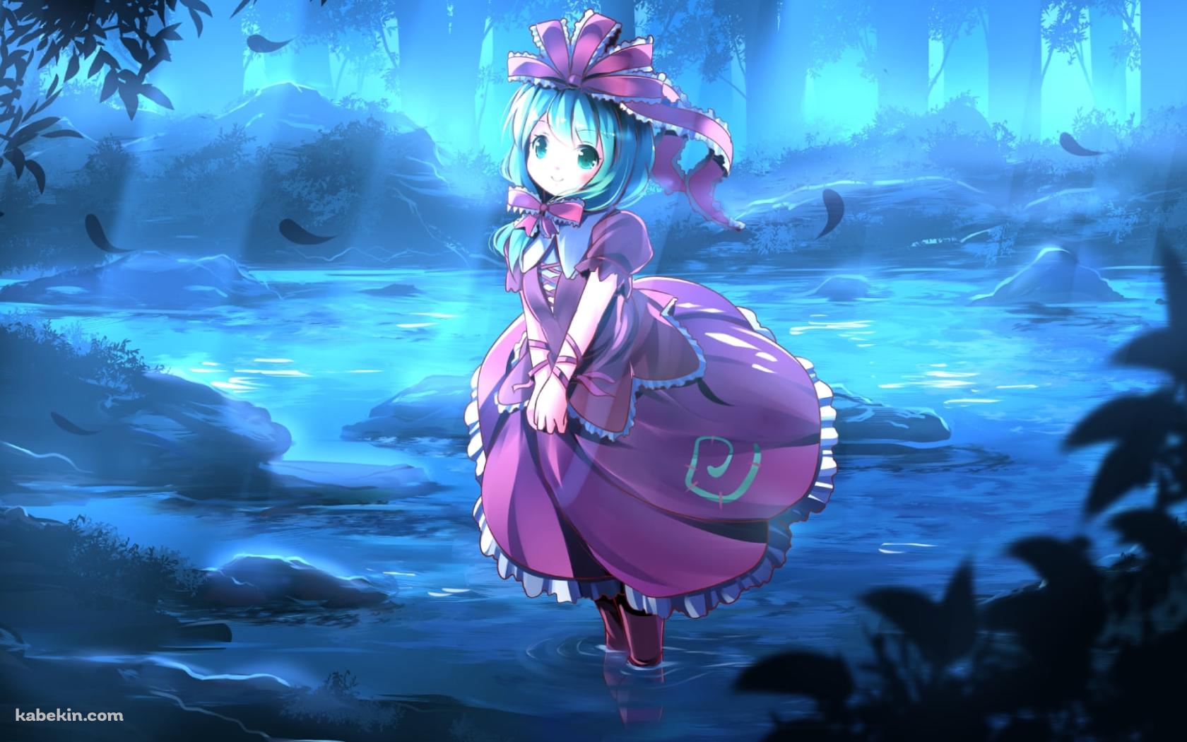 森の中の水辺で佇む鍵山雛 / 東方の壁紙(1680px x 1050px) 高画質 PC・デスクトップ用