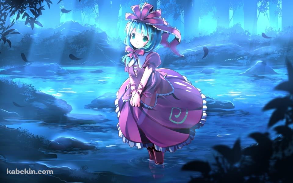 森の中の水辺で佇む鍵山雛 / 東方の壁紙(960px x 600px) 高画質 PC・デスクトップ用