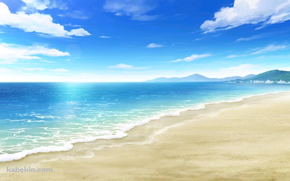 静かな海 / 青空 / 夏 / ビーチ / 水平線の壁紙(960px x 600px) 高画質 PC・デスクトップ用
