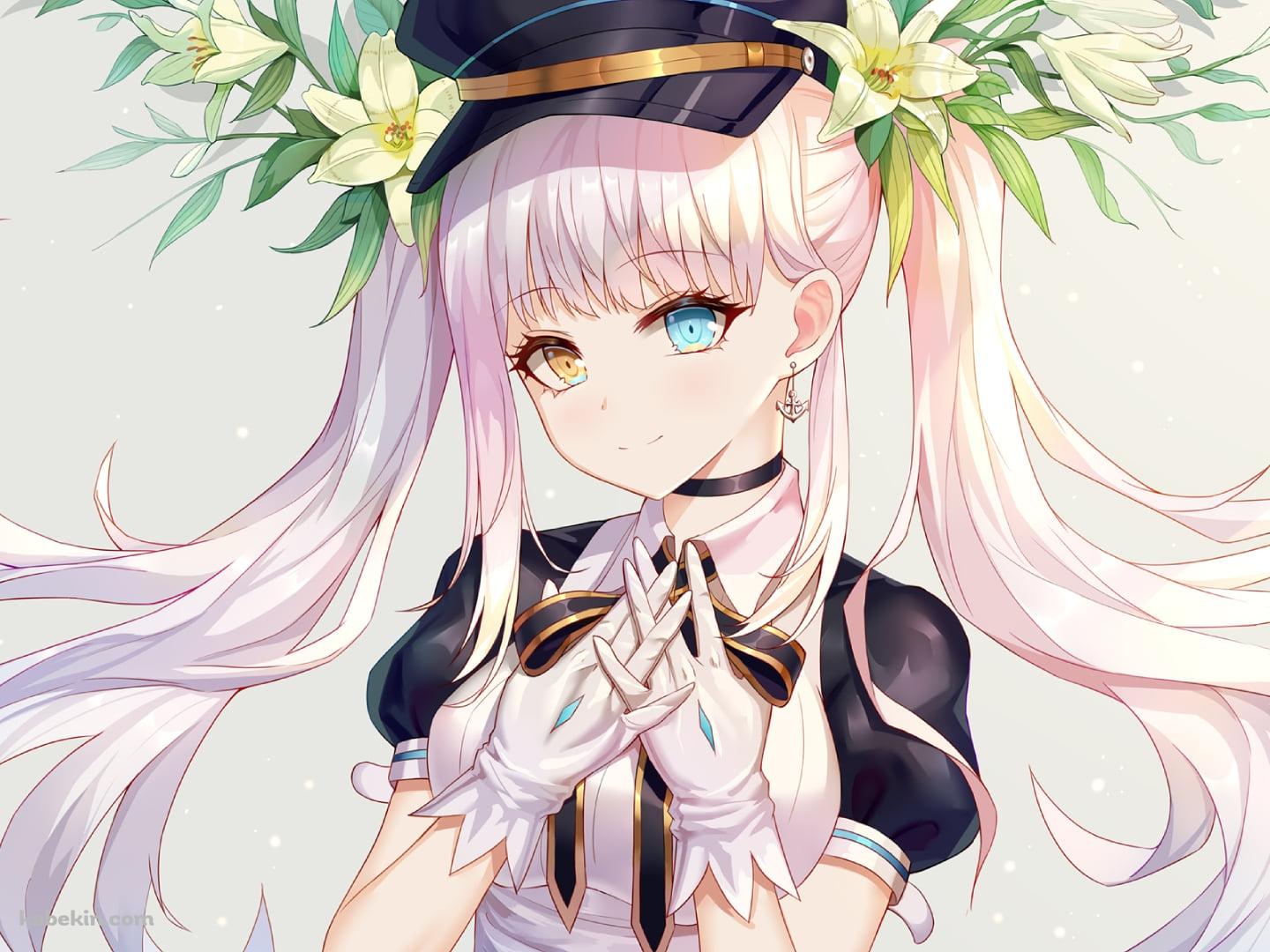 胸元で手を交わす神楽めあ / オッドアイ / バーチャルYouTuber / Vtuberの壁紙(1440px x 1080px) 高画質 PC・デスクトップ用