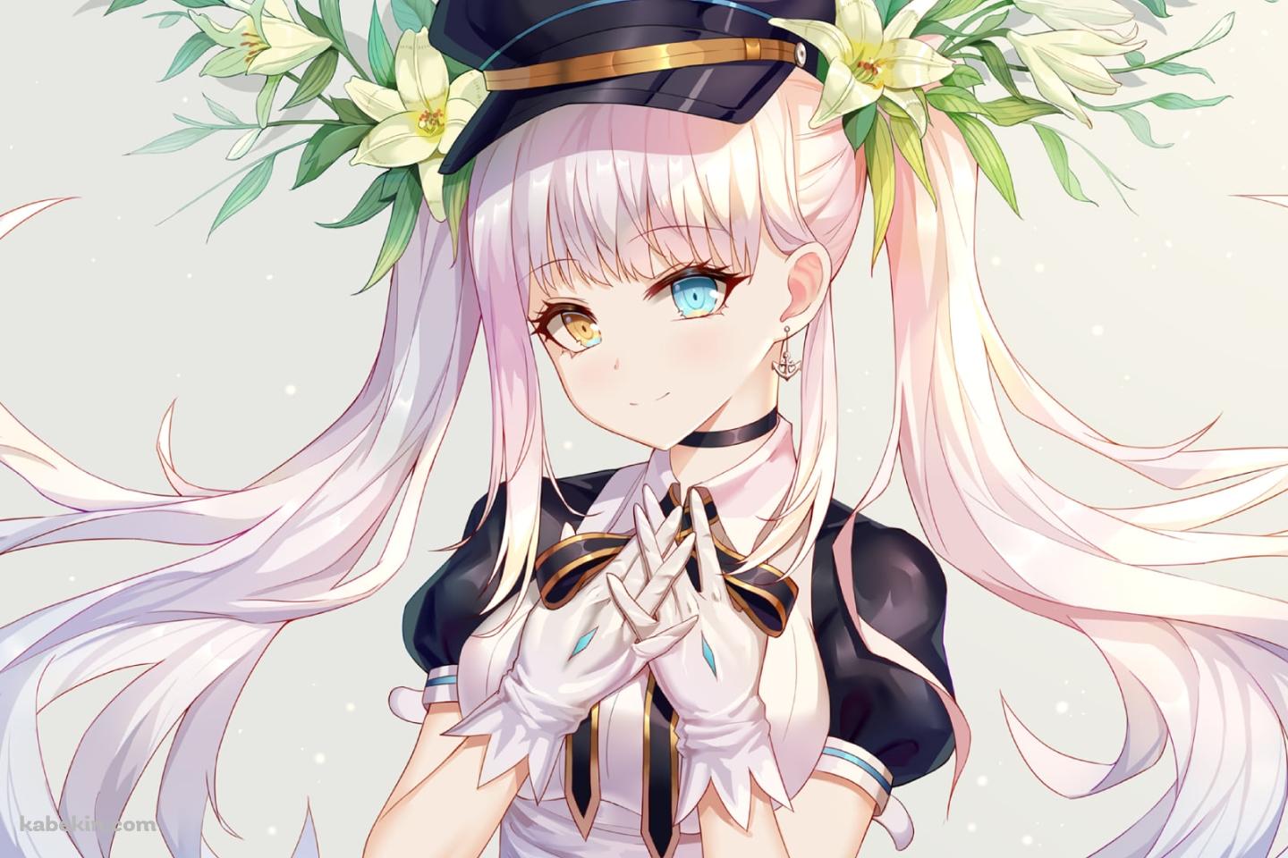 胸元で手を交わす神楽めあ / オッドアイ / バーチャルYouTuber / Vtuberの壁紙(1440px x 960px) 高画質 PC・デスクトップ用