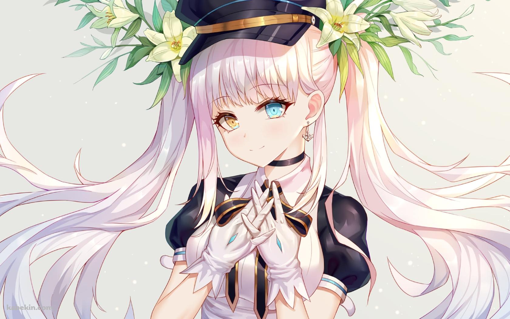 胸元で手を交わす神楽めあ / オッドアイ / バーチャルYouTuber / Vtuberの壁紙(1680px x 1050px) 高画質 PC・デスクトップ用